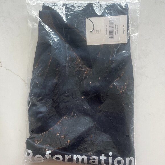 Reformation Mason Satin Pant Blue - Size 0 - Picture 3 of 3